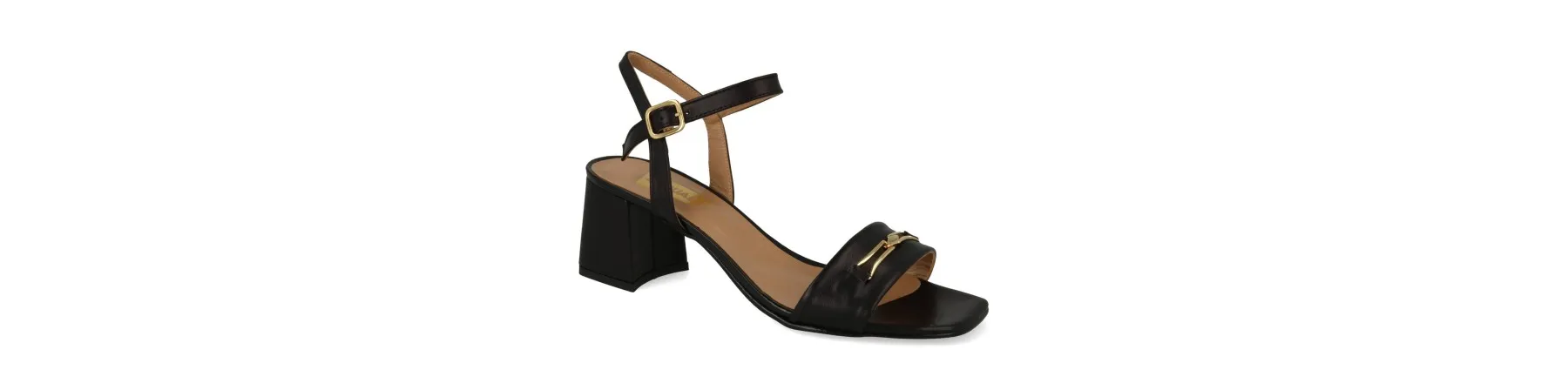 SANDALIAS TACON ANCHO NEGRAS MUJER MOD. AMORET