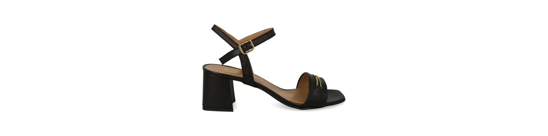 SANDALIAS TACON ANCHO NEGRAS MUJER MOD. AMORET