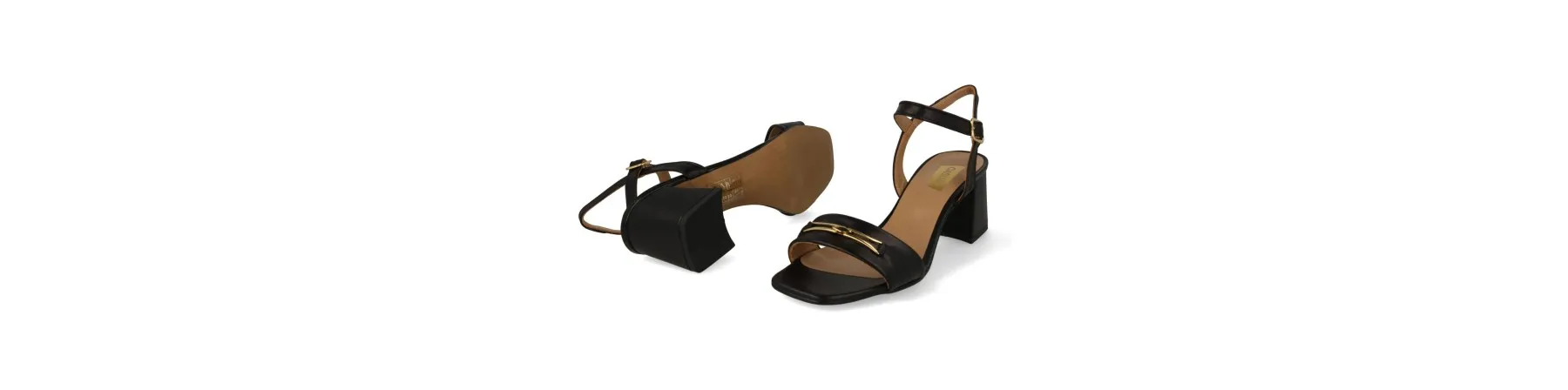 SANDALIAS TACON ANCHO NEGRAS MUJER MOD. AMORET