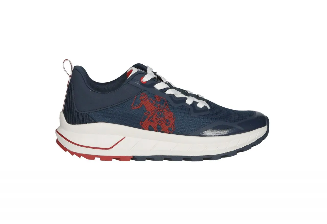 Sneaker Nylon Azul Logo Rojo Piso Blanco Filo Talon Rojo