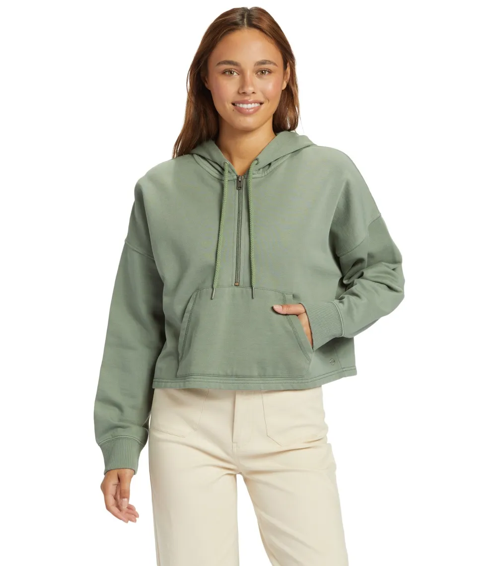 Sudadera ROXY Drakes Cove Hz -Agave Green - Solid