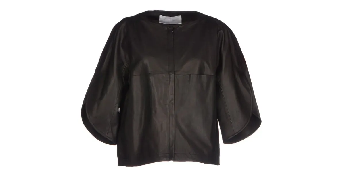 Thakoon Addition Chaqueta de cuero Negro 