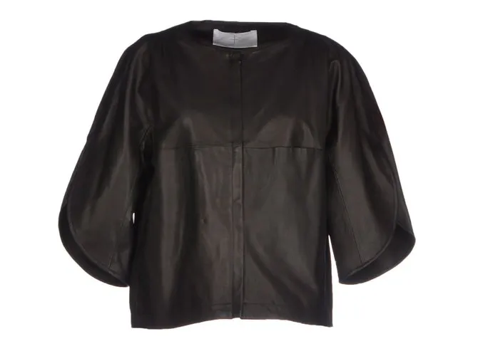 Thakoon Addition Chaqueta de cuero Negro 