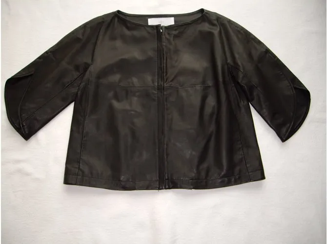 Thakoon Addition Chaqueta de cuero Negro 