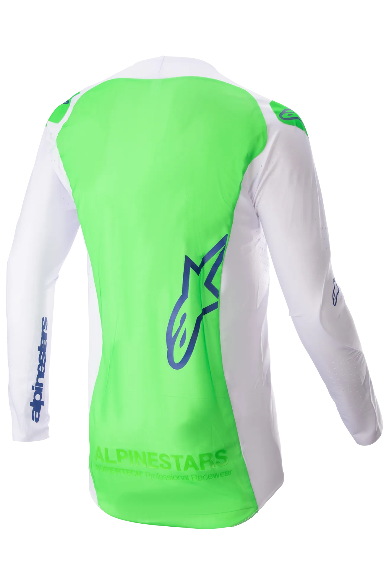 Traje de Cross Alpinestars Supertech Risen Azul Rayo-Blanco-Verde Fluo