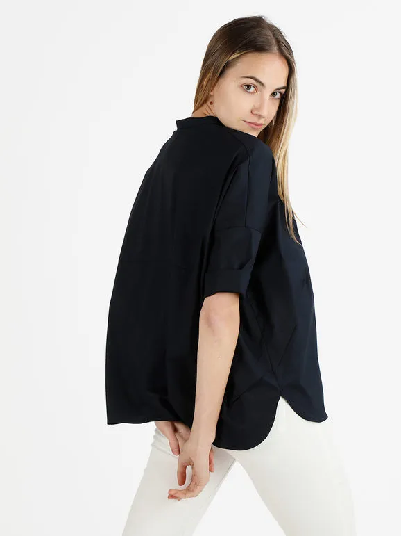 Wendy Trendy Camisa oversize de mujer con cuello mao