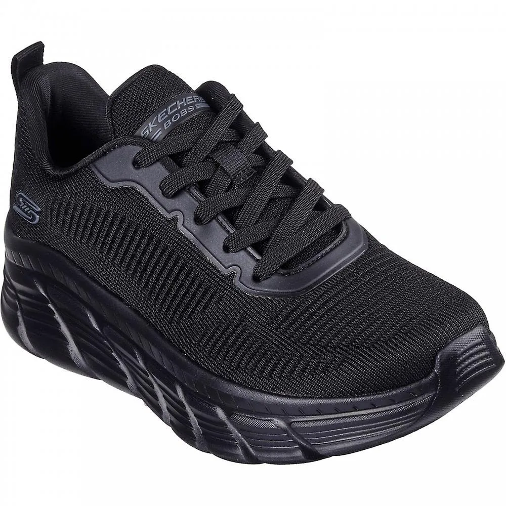 Women's Skechers Bobs B Flex Hi Flying | Black | Womens Lace Up Trainers