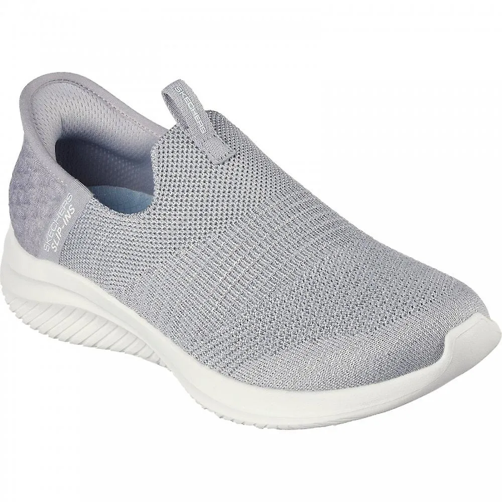 Women's Skechers Ultra Flex 3.0 Smooth Step | Light Grey | Womens Slip Ins Trainers