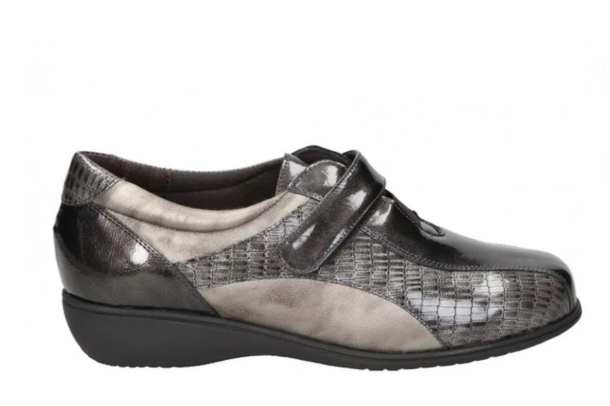 ZAPATO DE VELCROS ANCHO MUJER DOCTOR CUTILLAS 53551 GRIS