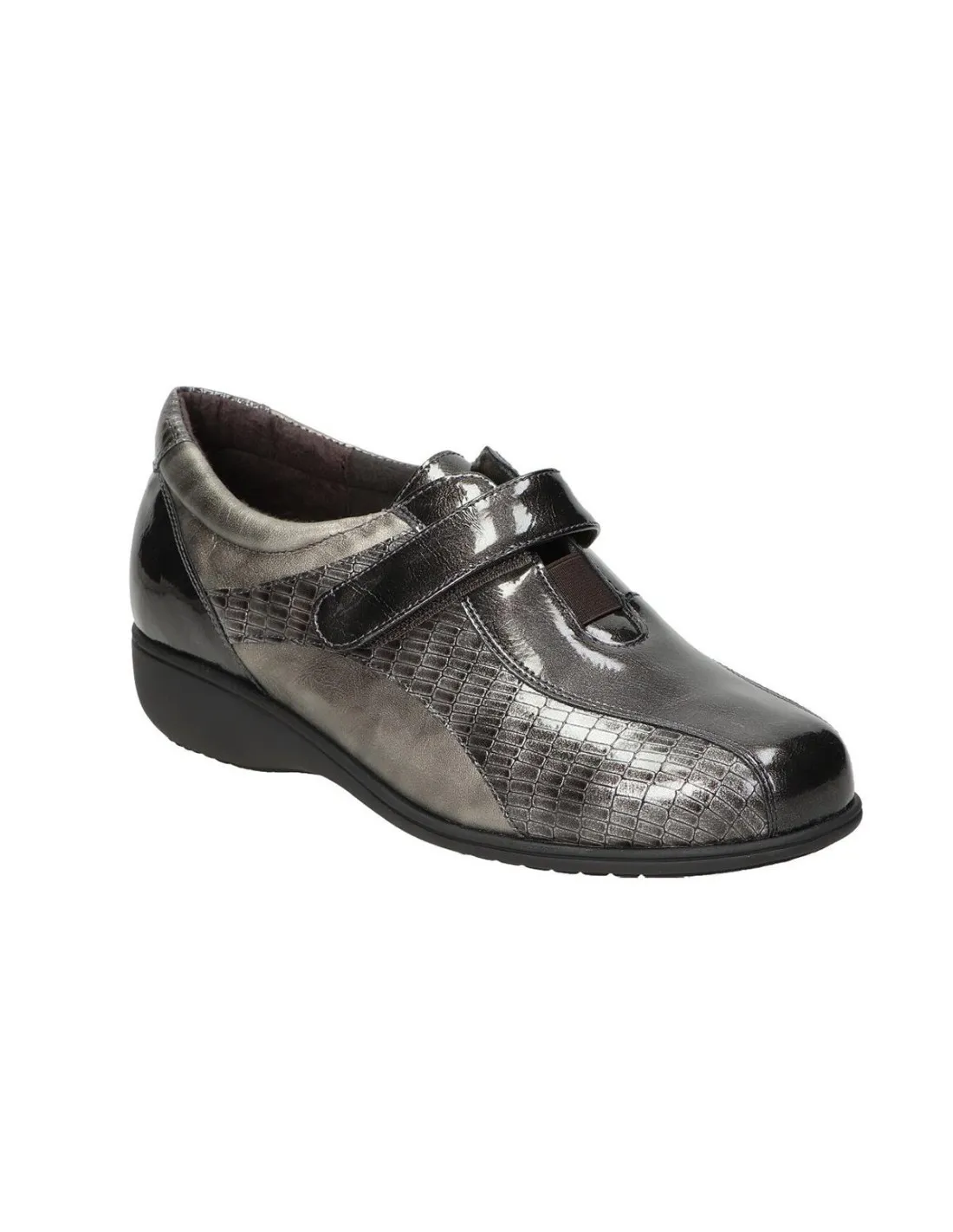 ZAPATO DE VELCROS ANCHO MUJER DOCTOR CUTILLAS 53551 GRIS