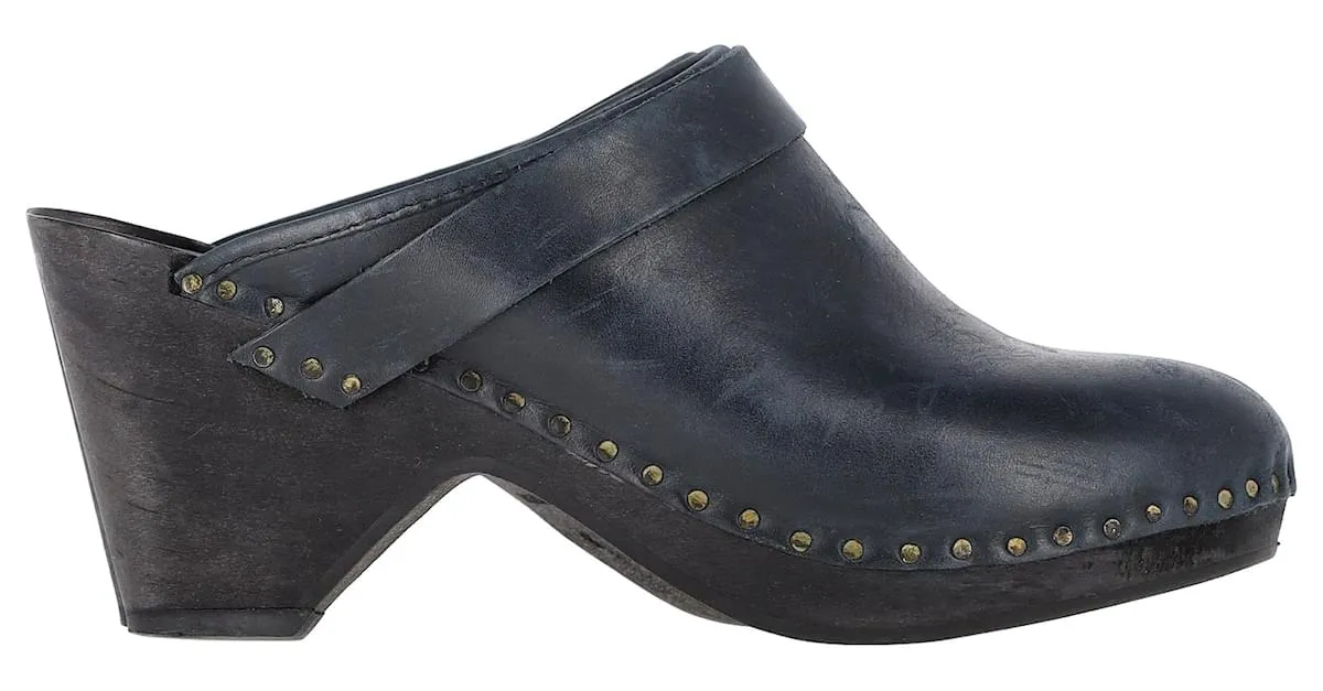 Zuecos Isabel Marant en cuero negro 