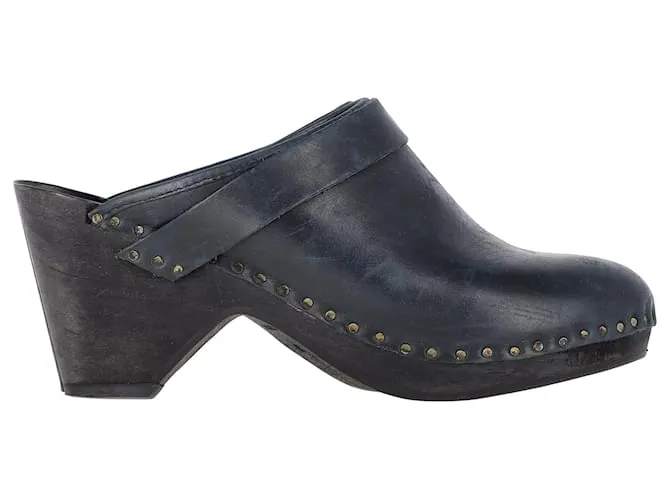 Zuecos Isabel Marant en cuero negro 