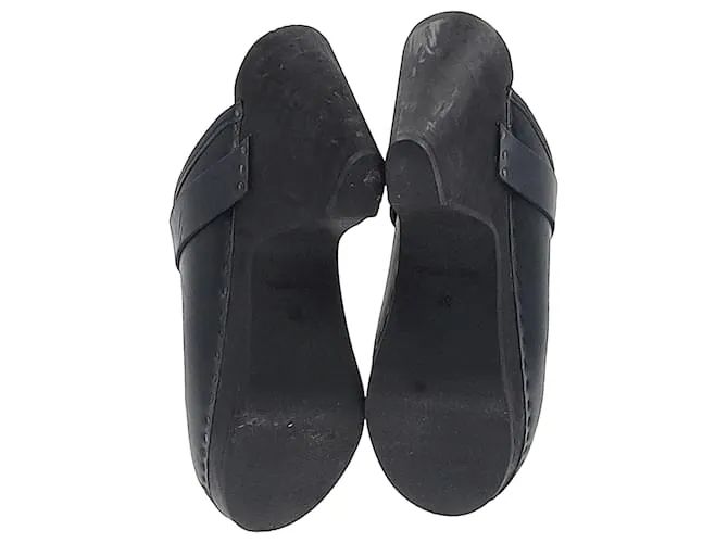 Zuecos Isabel Marant en cuero negro 